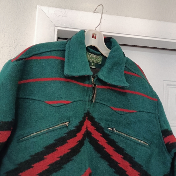 Ralph Lauren Country  southwest Aztec women's jacket wool blend sz L USA RARE - Picture 14 of 15